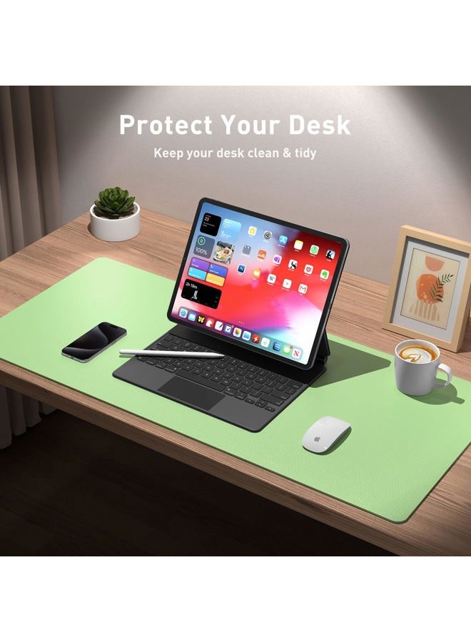 Aothia Leather Desk Pad Protector,Mouse Pad,Office Desk Mat, Non-Slip PU Leather Desk Blotter,Laptop Desk Pad,Waterproof Desk Writing Pad for Office and Home (36'' x 17'', Foam Green) - Image 3