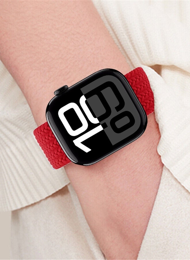 Solo Nylon Band 44mm Size 135-140mm with Metal Lugs Compatible with Apple Watch 44mm 45mm 49mm Series 1-9 SE Ultra 1 Ultra 2 - Red - Image 4