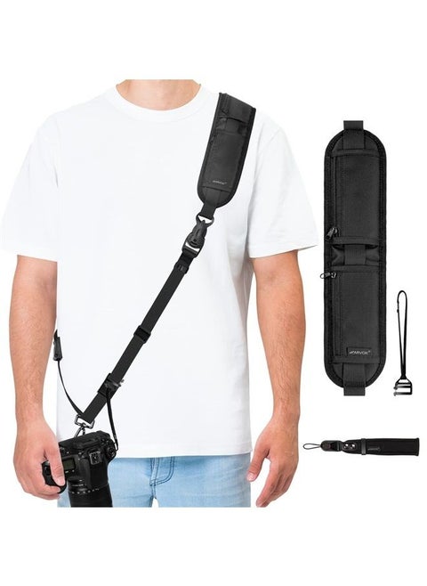 Camera Strap with Camera Wrist Strap, Camera Straps for Photographers with Quick Release and Safety Tether, Adjustable Camera Shoulder Strap for Nikon Canon Sony Fuji DSLR Camera