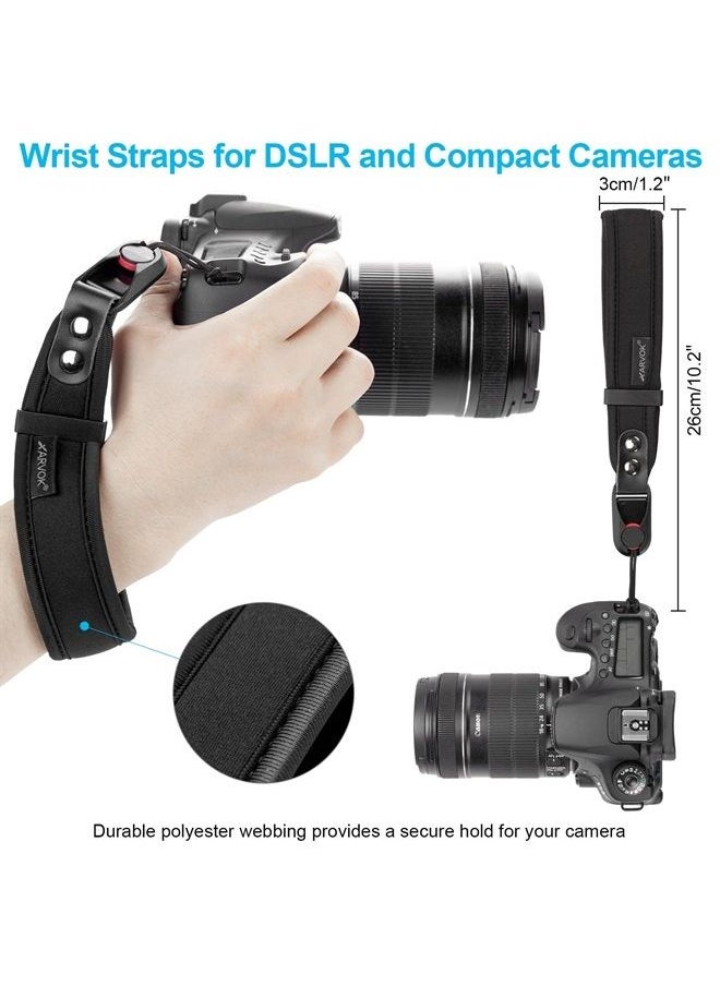 Camera Strap with Camera Wrist Strap, Camera Straps for Photographers with Quick Release and Safety Tether, Adjustable Camera Shoulder Strap for Nikon Canon Sony Fuji DSLR Camera