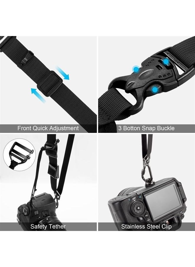 Camera Strap with Camera Wrist Strap, Camera Straps for Photographers with Quick Release and Safety Tether, Adjustable Camera Shoulder Strap for Nikon Canon Sony Fuji DSLR Camera