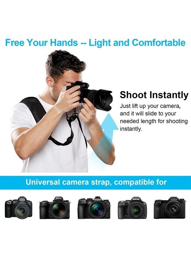 Camera Strap with Camera Wrist Strap, Camera Straps for Photographers with Quick Release and Safety Tether, Adjustable Camera Shoulder Strap for Nikon Canon Sony Fuji DSLR Camera