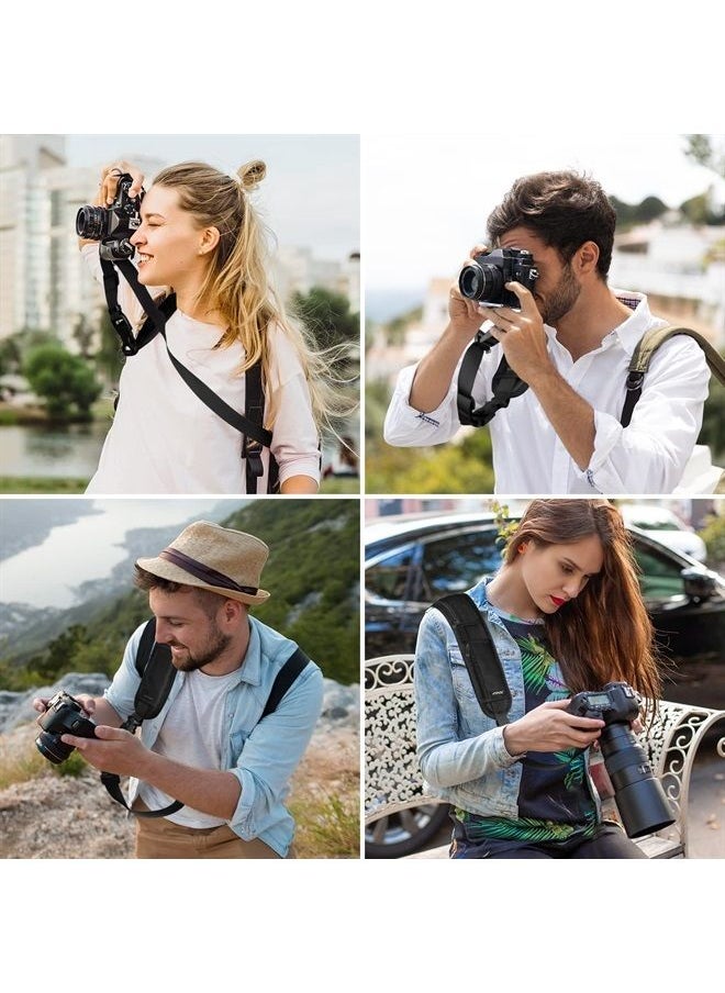 Camera Strap with Camera Wrist Strap, Camera Straps for Photographers with Quick Release and Safety Tether, Adjustable Camera Shoulder Strap for Nikon Canon Sony Fuji DSLR Camera