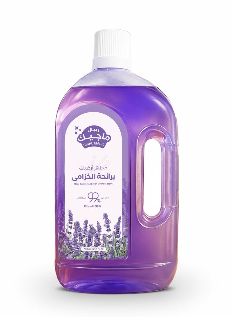 Magic Floor Cleaner Disinfectant & Freshener (750ml) - Lavender Scent Floor Cleaning Liquid for Germ Removal & Odor Control - Multi Surface Cleaner for Tiles, Marble & Ceramic - Removes Stains, Kills 99.99% of Germs - Image 1