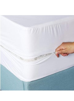 USTIDE Waterproof Zipped Mattress Protector King Size Mattress Encasement Cover with Zip All Round Bed Protection 30cm Deep Fitted (King 182x200cm+30cm)  - Image 1