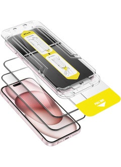 Full Coverage Screen Protector For Iphone 15 6.1 Inch 10 Second Super Easy Installation With One Step Alignment Tray Bubble Free Tempered Glass Film Hd Clear 2 Pack