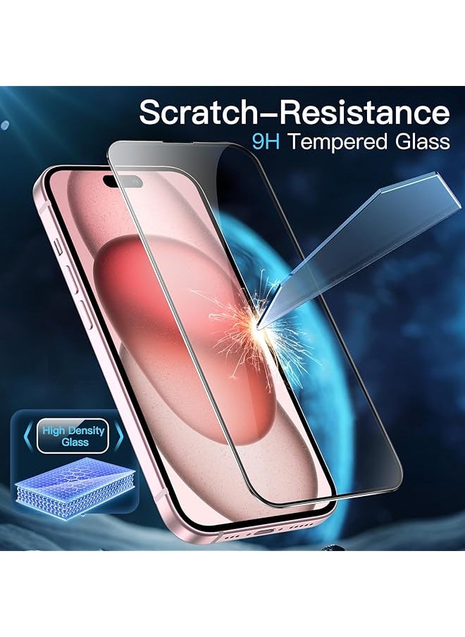 Jetech - Full Coverage Screen Protector For Iphone 15 6.1 Inch 10 Second Super Easy Installation With One Step Alignment Tray Bubble Free Tempered Glass Film Hd Clear 2 Pack - Image 1