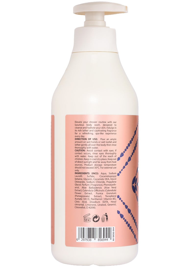 Anvati Valentina Refreshing Deep Cleansing Body Wash 750ml for All Skin Types - Shower Gel with Vitamins E & B5 - Hydrating & Skin Brightening Body Wash - Image 2