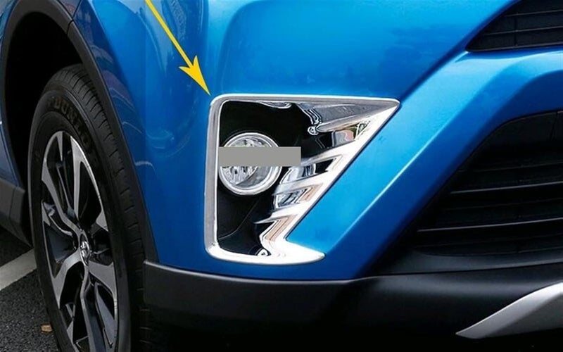 QASULER Chrome Front Fog Light Covers for Toyota RAV4 - Image 5