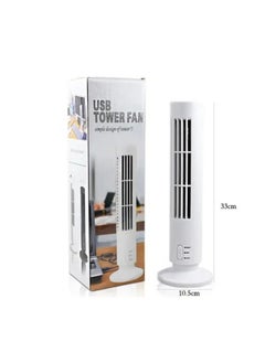 Generic Portable Tower Fan Quiet Bladeless 2 Speed Electric Fan USB Powered Tower Fan Vertical Air Conditioning Fan for Indoor Bedroom Home Office  - Image 1