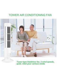 Generic Portable Tower Fan Quiet Bladeless 2 Speed Electric Fan USB Powered Tower Fan Vertical Air Conditioning Fan for Indoor Bedroom Home Office  - Image 4
