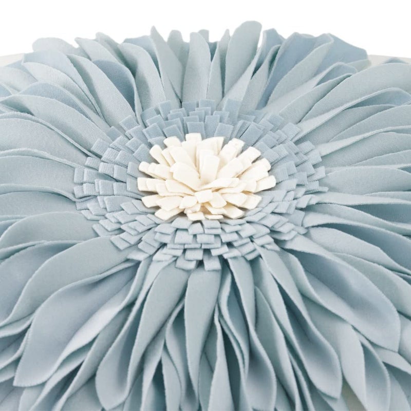 OiseauVoler 3D Sunflower Handmade Throw Pillow Covers Floral Pillowcases Decorative Pillow Shams Home Couch Bed Living Room Decor 18x18 Inch Blue - Image 4