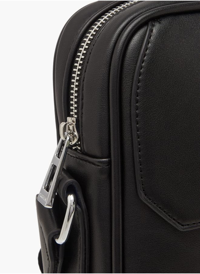 DUCHINI Men's Panelled Crossbody Bag with Zip Closure and Adjustable Strap  - Image 5
