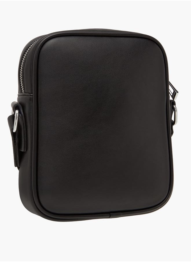 DUCHINI Men's Panelled Crossbody Bag with Zip Closure and Adjustable Strap  - Image 3