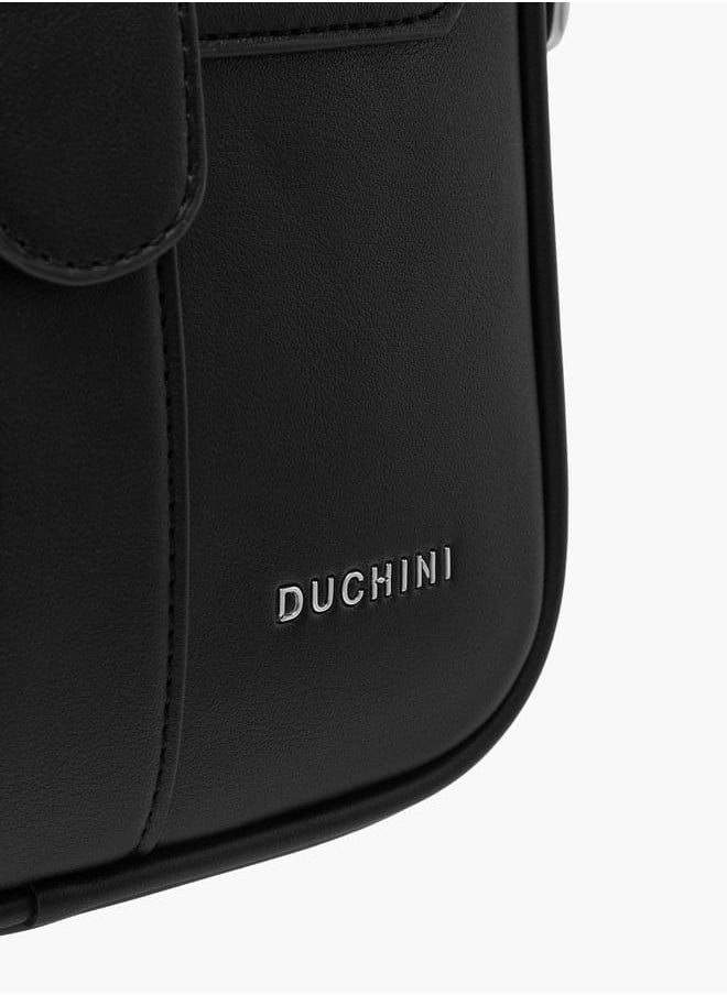 DUCHINI Men's Panelled Crossbody Bag with Zip Closure and Adjustable Strap  - Image 4