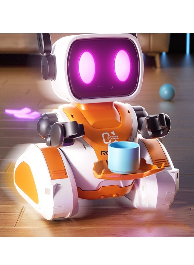 روبوت لعبة روبوت تتبع الضوء بالتحكم عن بعد 2.4G، روبوت يتحكم بالإيماءات باستشعار الضوء، روبوت محاكاة توصيل الأشياء، لعبة روبوت تعليمية تفاعلية للأطفال في مجال العلوم والتكنولوجيا والهندسة والرياضيات (STEM)، هدية مناسبة للبنين والبنات. - Image 3