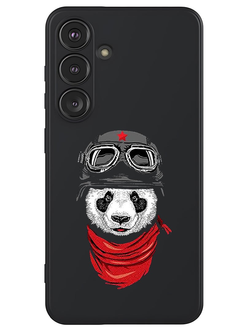 Theodor Protective Slim Fit Case Liquid Silicone Cover with Full Body Protection Anti-Scratch Shockproof Case For Samsung Galaxy S25 Plus (Black) - Panda - Image 1