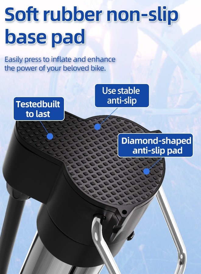 CREEPER Small aluminum pump rebound foot support aluminum alloy air pump portable cycling air pump - Image 4