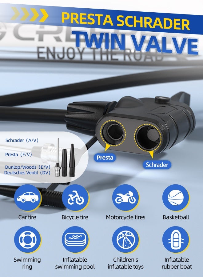 CREEPER Small aluminum pump rebound foot support aluminum alloy air pump portable cycling air pump - Image 5