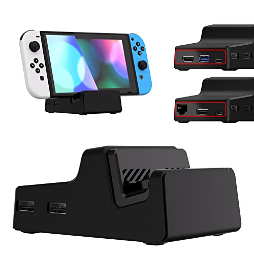 eXtremeRate AiryDocky DIY Kit Black Replacement Case for Nintendo Switch Dock Redesigned Portable Mini Dock Shell Cover for Nintendo Switch OLED - Image 1