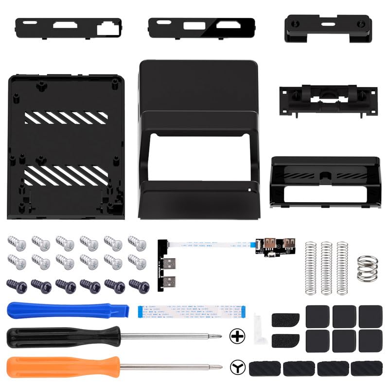 eXtremeRate AiryDocky DIY Kit Black Replacement Case for Nintendo Switch Dock Redesigned Portable Mini Dock Shell Cover for Nintendo Switch OLED - Image 3