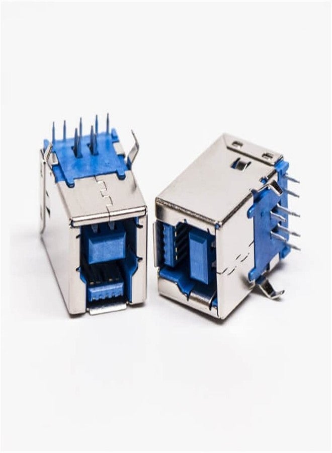 Elecbee 2PCS USB 3.0 Type B Female Right Angled Through Hole for PCB Mount - Image 1