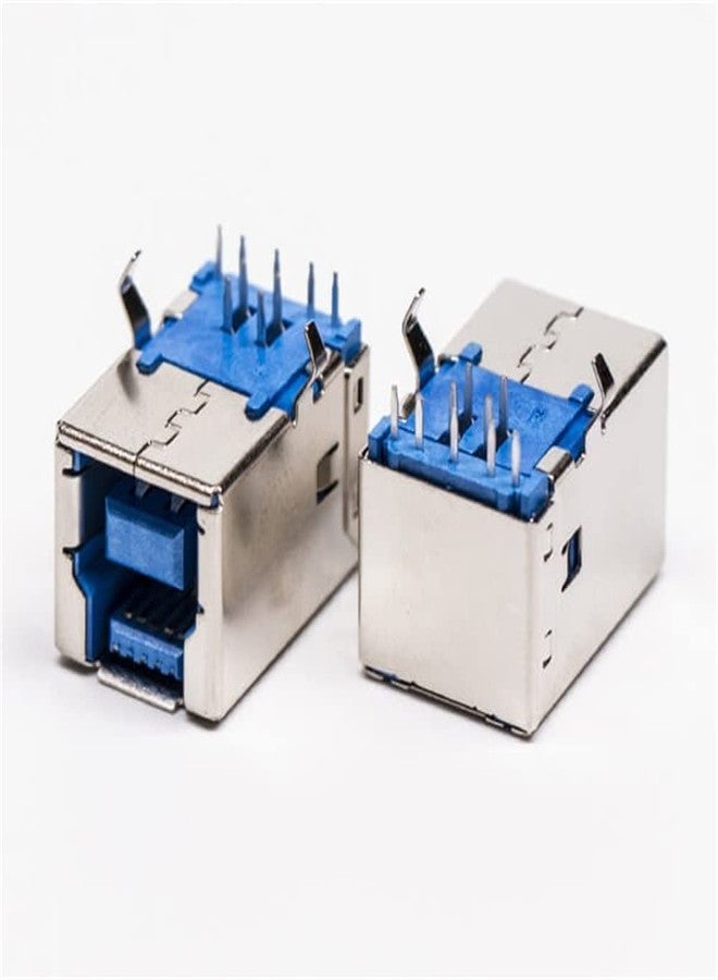 Elecbee 2PCS USB 3.0 Type B Female Right Angled Through Hole for PCB Mount - Image 2