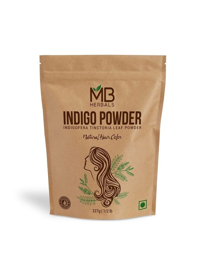 MB Herbals Indigo Powder 8 oz / 227 Gram (0.5 LB) | 100% Pure ~ No Preservatives & No Coloring Agents | NATURAL UNTREATED GREEN POWDER | Packaging May Vary - Image 1