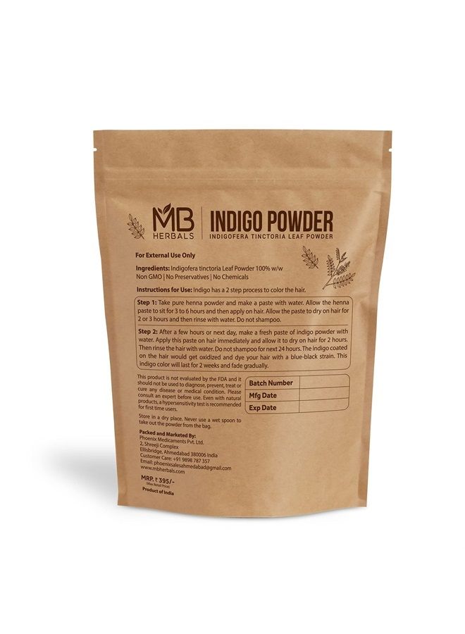 MB Herbals Indigo Powder 8 oz / 227 Gram (0.5 LB) | 100% Pure ~ No Preservatives & No Coloring Agents | NATURAL UNTREATED GREEN POWDER | Packaging May Vary - Image 2