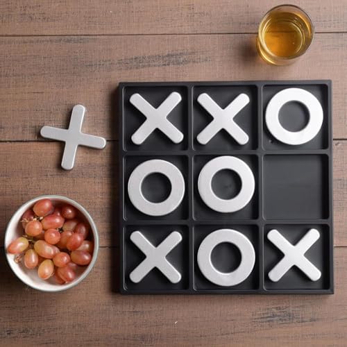 Tolevoit Tic Tac Toe Games Textured Silver 116 Family Puzzle Table Top Games for All Ages Kids Birthday Return Gifts Coffee Table Home Decor - Image 5