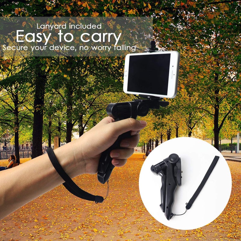 Ceuta ® Phone Tripod, Camera stabilizer 1/4 Screw Handheld Mini Universal Smartphone Holder Tripod for iPhone Samsung Android Multi-Use Pistol Grip - Image 5