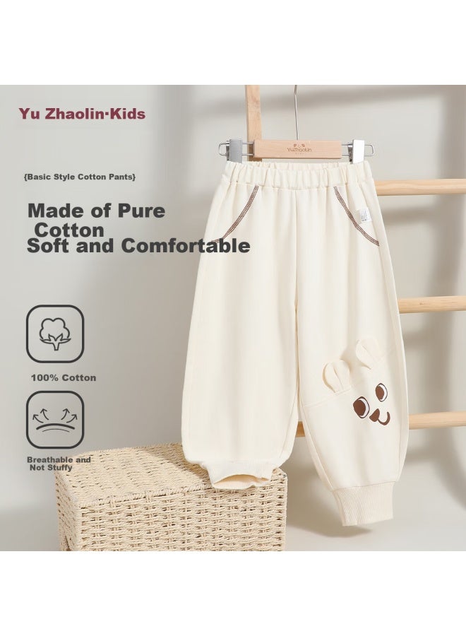 YUZHAOLIN Children'S Spring Knitted Long Pants For Girls Pure Cotton Comfortable Casual Pants With Standing Ears Little Rabbit - Image 1