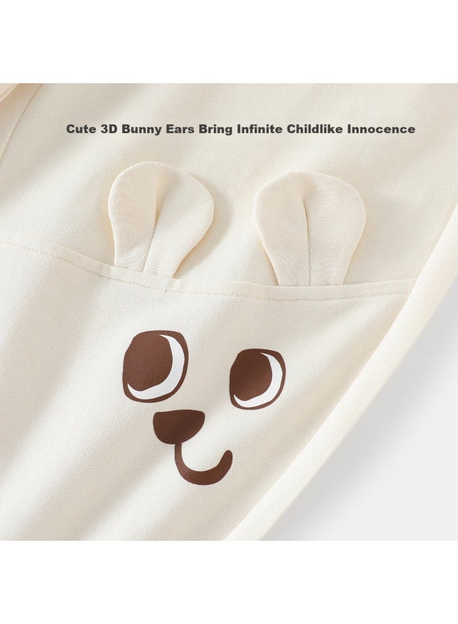 YUZHAOLIN Children'S Spring Knitted Long Pants For Girls Pure Cotton Comfortable Casual Pants With Standing Ears Little Rabbit - Image 4