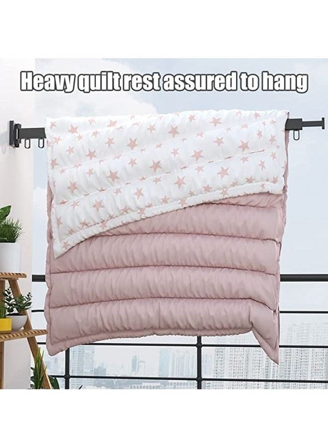 Retractable Clothes Drying Rack-3 Fold White Laundry Drying Rack,Wall Mounted Clothes Hanger,Space Saver,Foldable Durable,for Balcony,Laundry,Bathroom,Patio. - Image 5