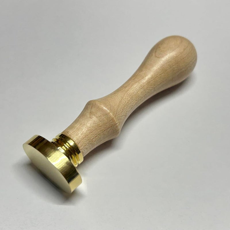 M&Co Oval Blank Wax Sealing Stamp Handle Multi-Purpose Wax Stampter White&Brass Sealing Wax Stamps for Craft Supplies (29MM) (White Maple) - Image 1