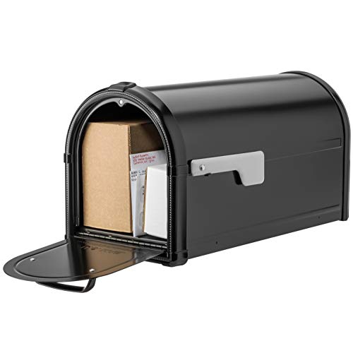 Architectural Mailboxes Hillsborough™ Heavy Duty Decorative Steel Metal Post Mounted Mail Box for Outside, Black, Large Curbside Mailbox with Magnetic Latch - Image 3