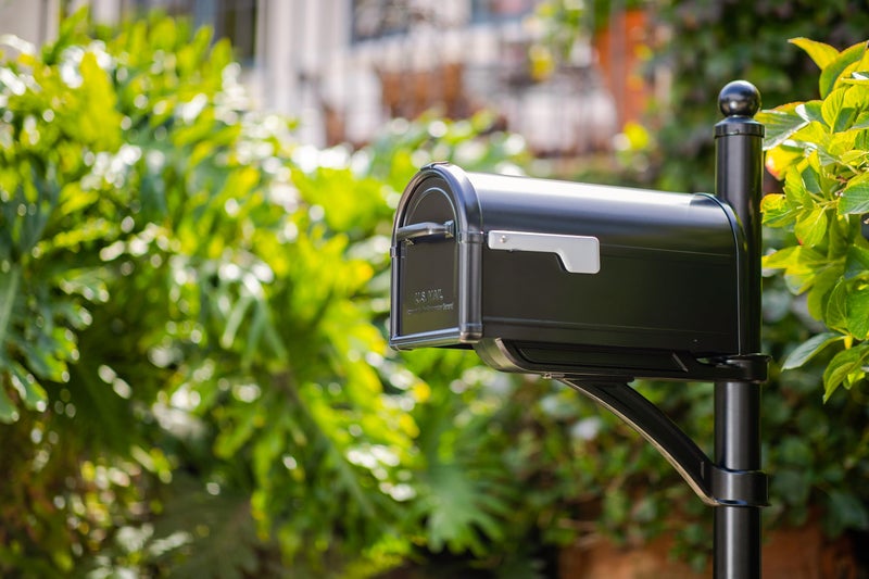Architectural Mailboxes Hillsborough™ Heavy Duty Decorative Steel Metal Post Mounted Mail Box for Outside, Black, Large Curbside Mailbox with Magnetic Latch - Image 2