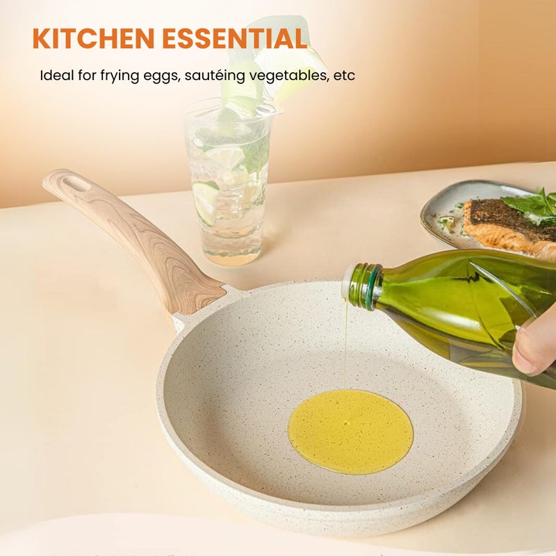 Home Essentials HomeEssentials Non Stick Maifan Frying Pan 20CM - Egg Fry Pan/Induction Base / 5 Layer Non Stick Cookware/Dishwasher Safe (20CM, Maifan Stone Pan) - Image 2