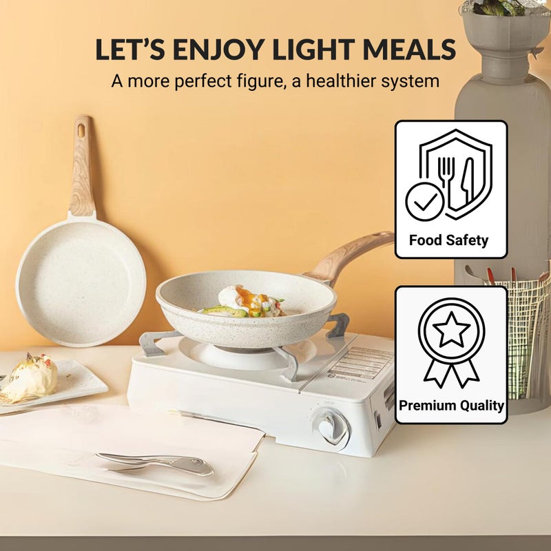 Home Essentials HomeEssentials Non Stick Maifan Frying Pan 20CM - Egg Fry Pan/Induction Base / 5 Layer Non Stick Cookware/Dishwasher Safe (20CM, Maifan Stone Pan) - Image 3