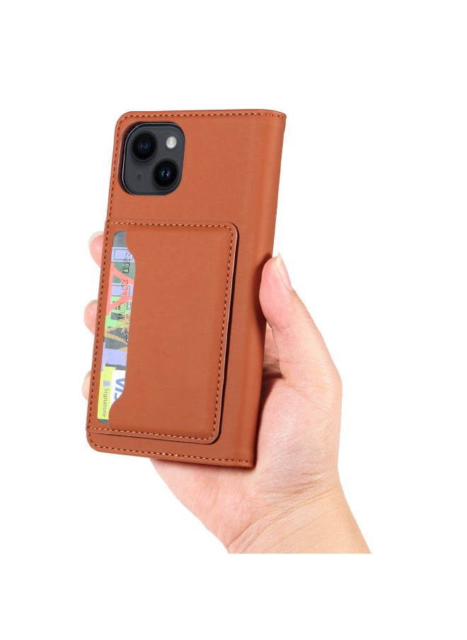 Generic For Iphone 15 Leather Case S23 Flip Cover Protective Case A15 Digital Computer/mobile Phone Protective Cover-Color:Brown-Applicable Model:For Iphone XS MAX  - Image 5