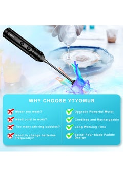 Excefore Epoxy Resin Mixer, Handheld Rechargeable Powerful and Slow Motor for Epoxy Resin with 2pcs Epoxy Mixer Paddles, Silicone, Paint Mixing, Without Bubbles DIY Crafts Jewelry Resin Casting  - Image 5