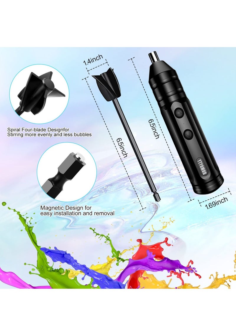 Excefore - Epoxy Resin Mixer, Handheld Rechargeable Powerful and Slow Motor for Epoxy Resin with 2pcs Epoxy Mixer Paddles, Silicone, Paint Mixing, Without Bubbles DIY Crafts Jewelry Resin Casting - Image 1