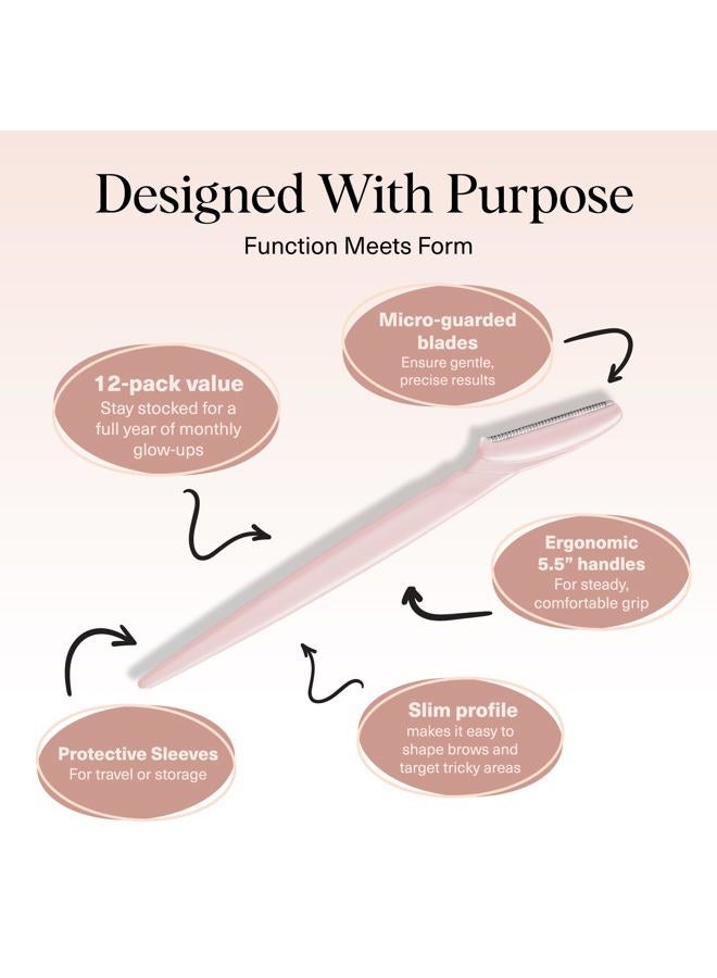 Kitsch Dermaplaning Blades for Face - Facial Razor Blades for Women and Men | Eyebrow Razor & Facial Hair Remover | Exfoliates Facial Skin, Eyebrow Shaper | Dermaplaning Tool, 12pcs - Image 4