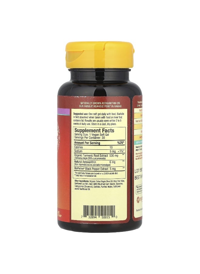 Nutrex Hawaii Nutrex Hawaii, Turmericastin™, BioAstin® Hawaiian Astaxanthin®, 30 Vegan Soft Gels  - Image 2