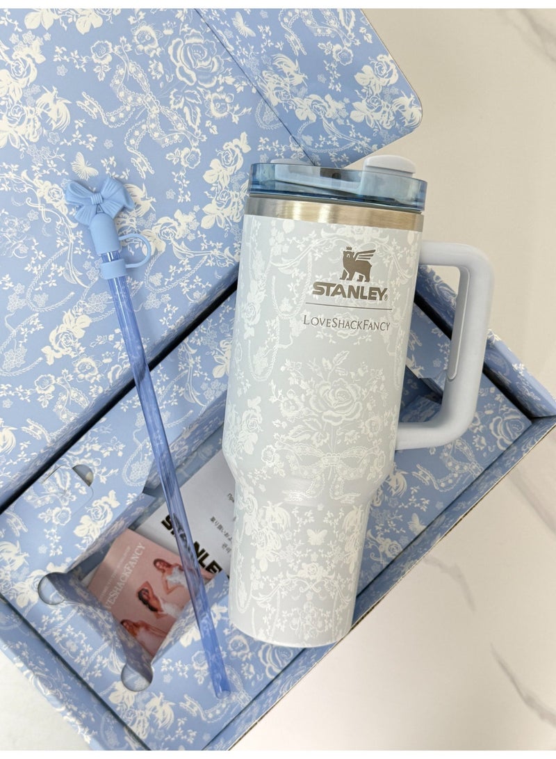 Stanley Insulated Cup, 40 oz Large Capacity, with Handle, Stylish “Ice King” Stainless Steel Water Bottle - Image 4