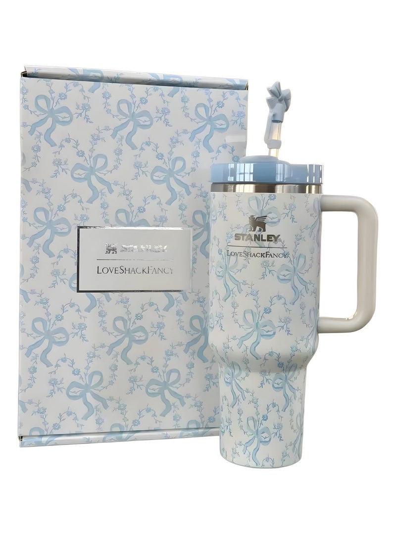 Stanley Insulated Cup, 40 oz Large Capacity, with Handle, Stylish “Ice King” Stainless Steel Water Bottle - Image 1