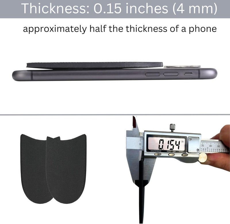 MIIDII وسادات إصلاح كعب الحذاء مطاطية كبيرة جدًا، بسماكة 4 مم (5/32 بوصة)، بدائل كعب أحذية مضادة للانزلاق للرجال والنساء – 2 زوج - Image 5