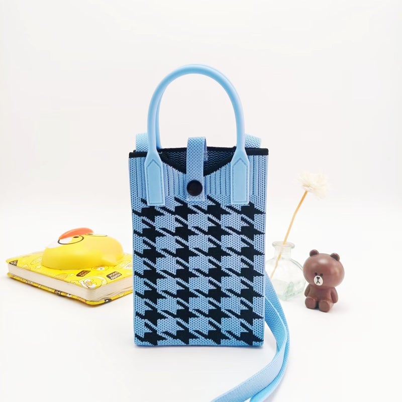 Niche Design Crossbody Mobile Phone Bag Portable Bag Knitted Mini Coin Dustproof Women'S Shoulder Mobile Phone Crossbody Bag - Image 1