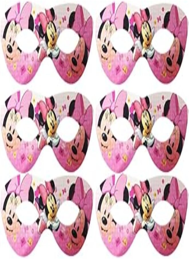 Generic Paper Eye Mask minnie With Cat Eye Design For Party And Birthday Set Of 6 Pieces 