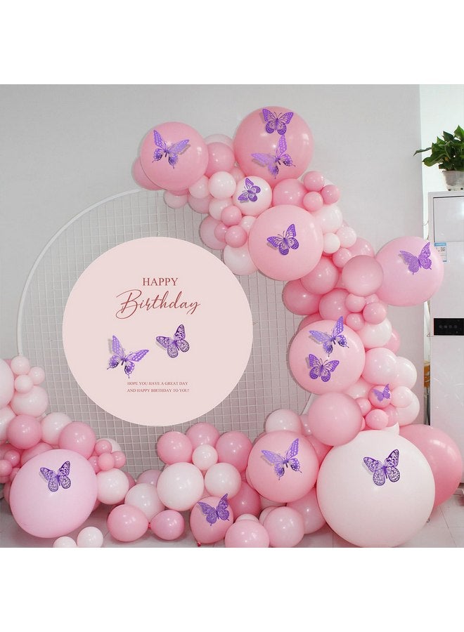 SAOROPEB 3D Butterfly Wall Decor 48 Pcs 4 Styles 3 Sizes, Purple Butterfly Decorations for Birthday Decorations Butterfly Party Decorations Cake Decorations, Removable Stickers (Purple) - Image 2
